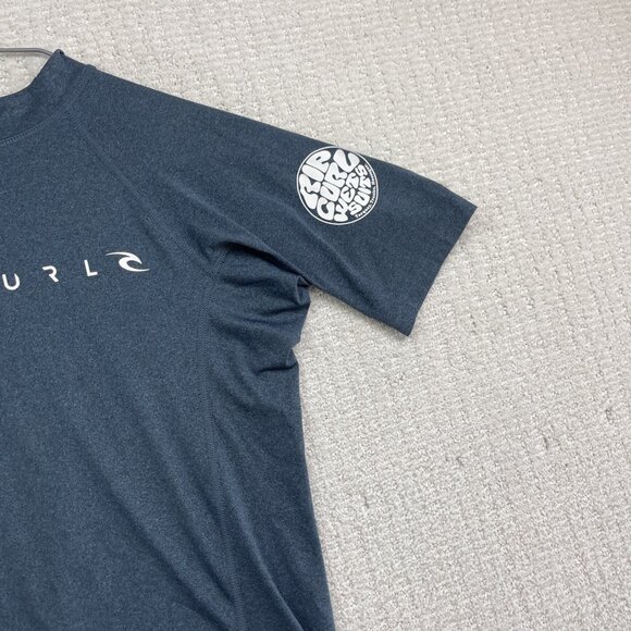 Rip Curl Dawn Patrol Rash Guard Men Sz M Blue Short Sleeve Surf Shirt UPF 50+ - Picture 4 of 12